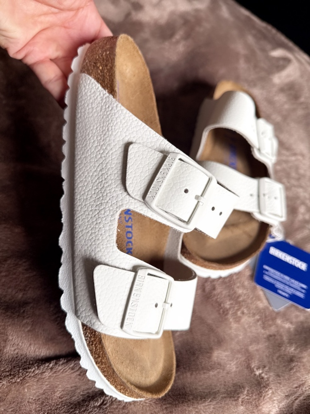Birkenstock Kids White Two-Strap Adjustable Sandals - Picture 2 of 3